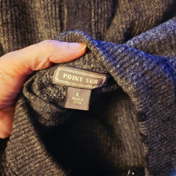 point sur wool alpaca blend button back sweater size large - Picture 4 of 5